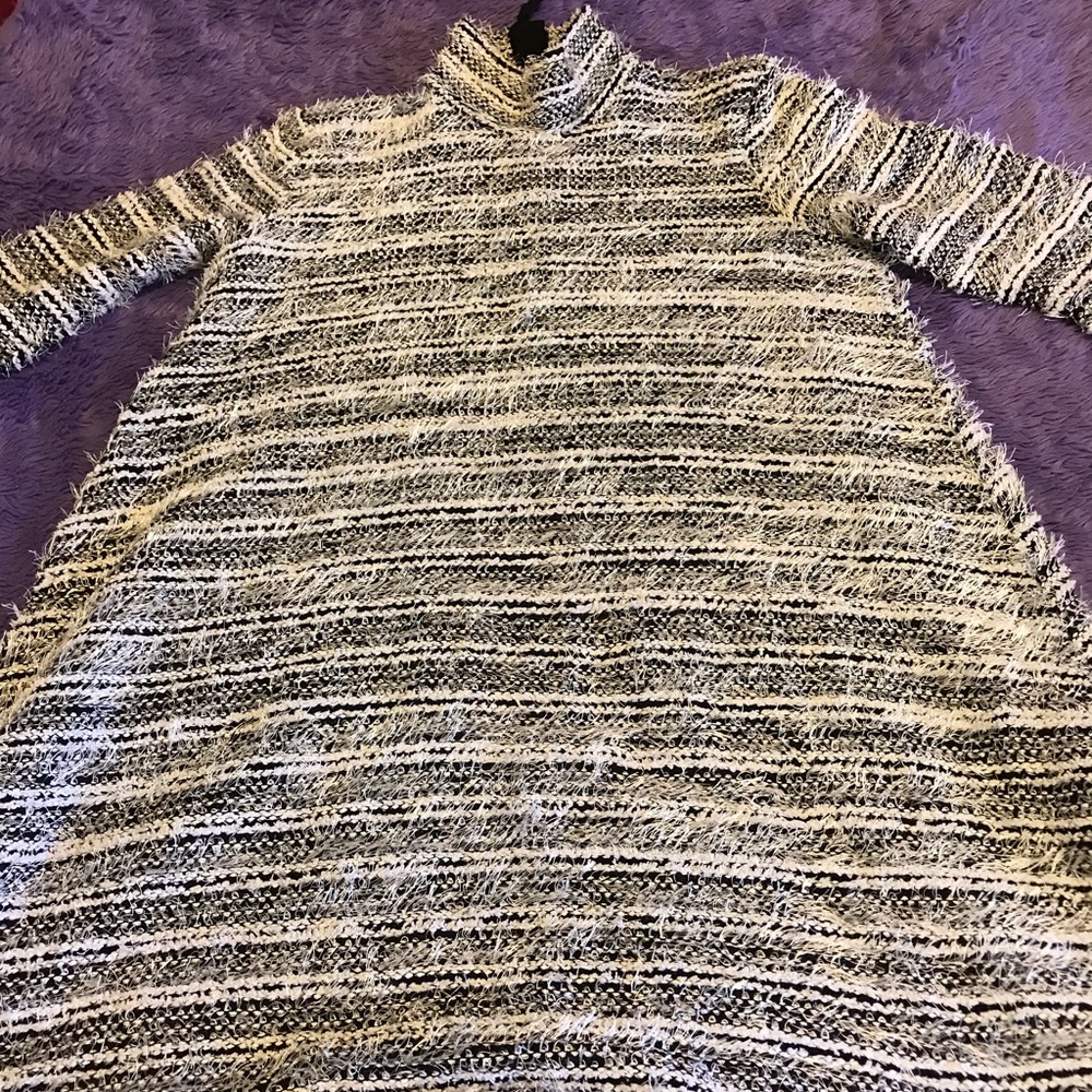 Black and white fuzzy dress